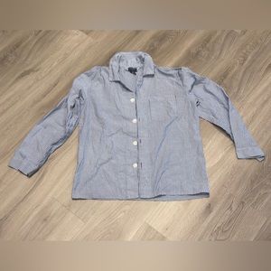 Saddlebred Mens Blue Striped Long Sleeve Classic Fit Shirt Size M